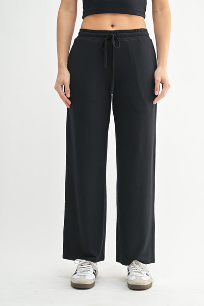 Women's Mono B | Brushed Wide Leg Lounge Pants | Black