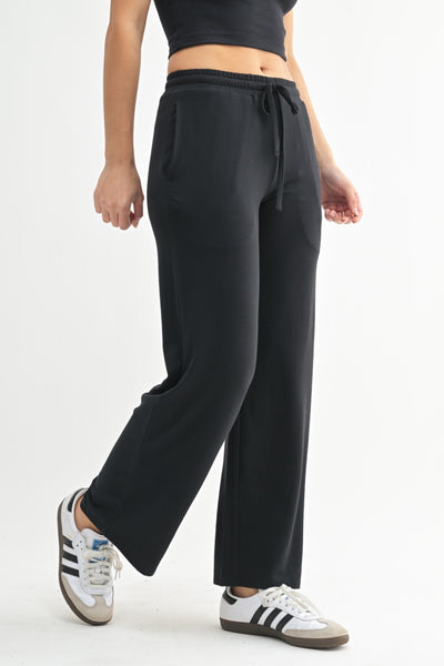 Women's Mono B | Brushed Wide Leg Lounge Pants | Black
