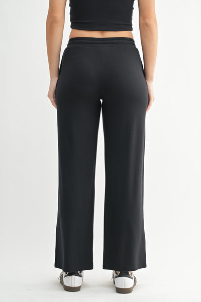 Women's Mono B | Brushed Wide Leg Lounge Pants | Black