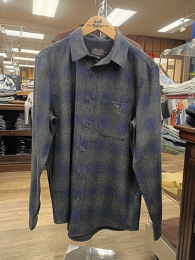 Men's Pendleton | Long Sleeve Plaid Wool Woven Shirt | Navy/Oxford