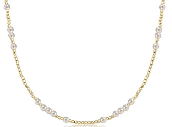 Women's e-newton | Choker Hope Unwritten 4mm Pearl | Gold