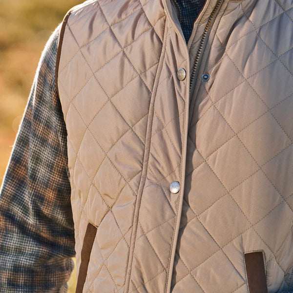 Men's Madison Creek | Greenville Diamond Quilted Nylon Vest | Khaki