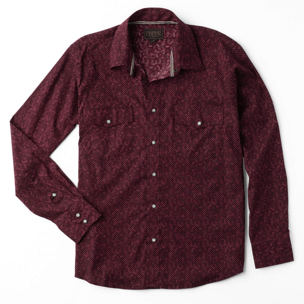 Men's Madison Creek | Bisley Shirt| Burgandy Dot