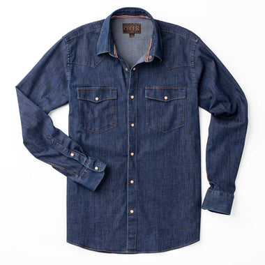 Men's Madison Creek | Bisley Washed Denim Shirt| Indigo Blue