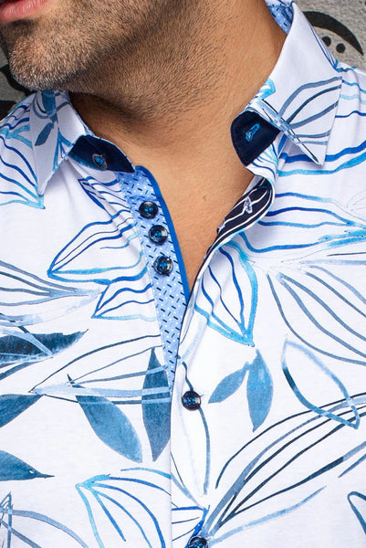 Men's Au Noir | Stretch Short Sleeves Benje | Light Blue