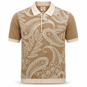 Men's Cigar | Short Sleeve Knit Polo | Sand