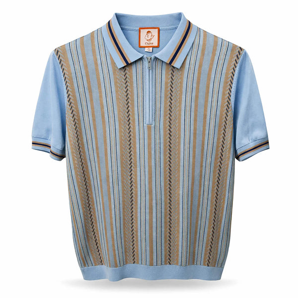 Men's Cigar | Short Sleeve Knitted Color Polo | Sky
