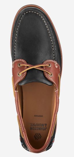 Men's Johnston & Murphy | Monaco 2-Eye Boat Shoe | Black Brown
