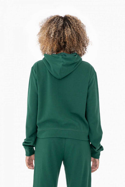 Women's Mono B | Comfort Blend Fleece Hoodie Pullover | Hunter Green