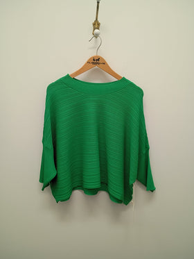 Women's Azi | Oversized Cropped Mock Top | Green