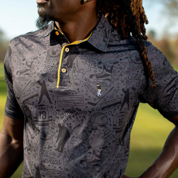 Men's RSLVTS | Happy Gilmore Just Tap It In Polo | Black