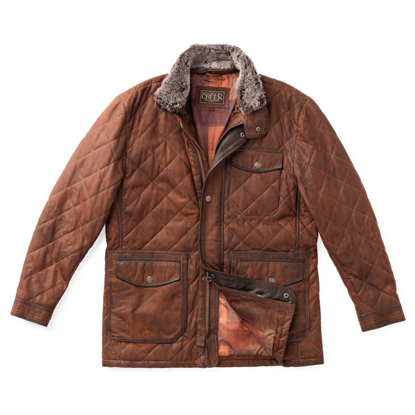 Men's Madison Creek | Sedona Waxed Goat Suede Leather Jacket | Bourbon