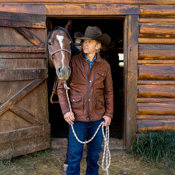 Men's Madison Creek | Sedona Waxed Goat Suede Leather Jacket | Bourbon