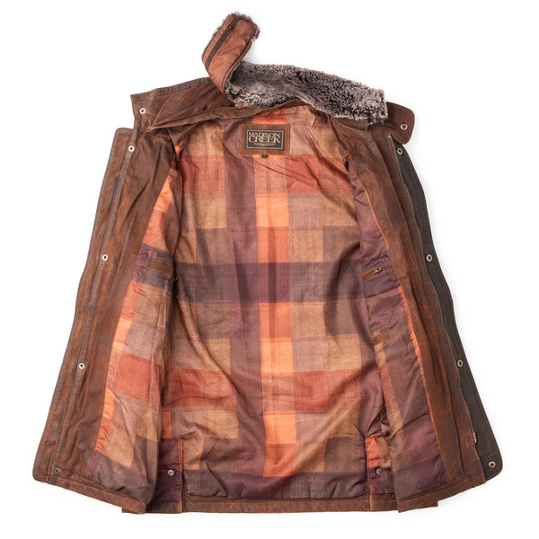 Men's Madison Creek | Sedona Waxed Goat Suede Leather Jacket | Bourbon