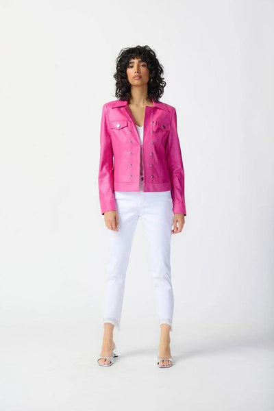 Women's Joseph Ribkoff | Foiled Suede Jacket | Bright Pink