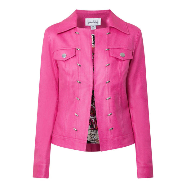 Women's Joseph Ribkoff | Foiled Suede Jacket | Bright Pink