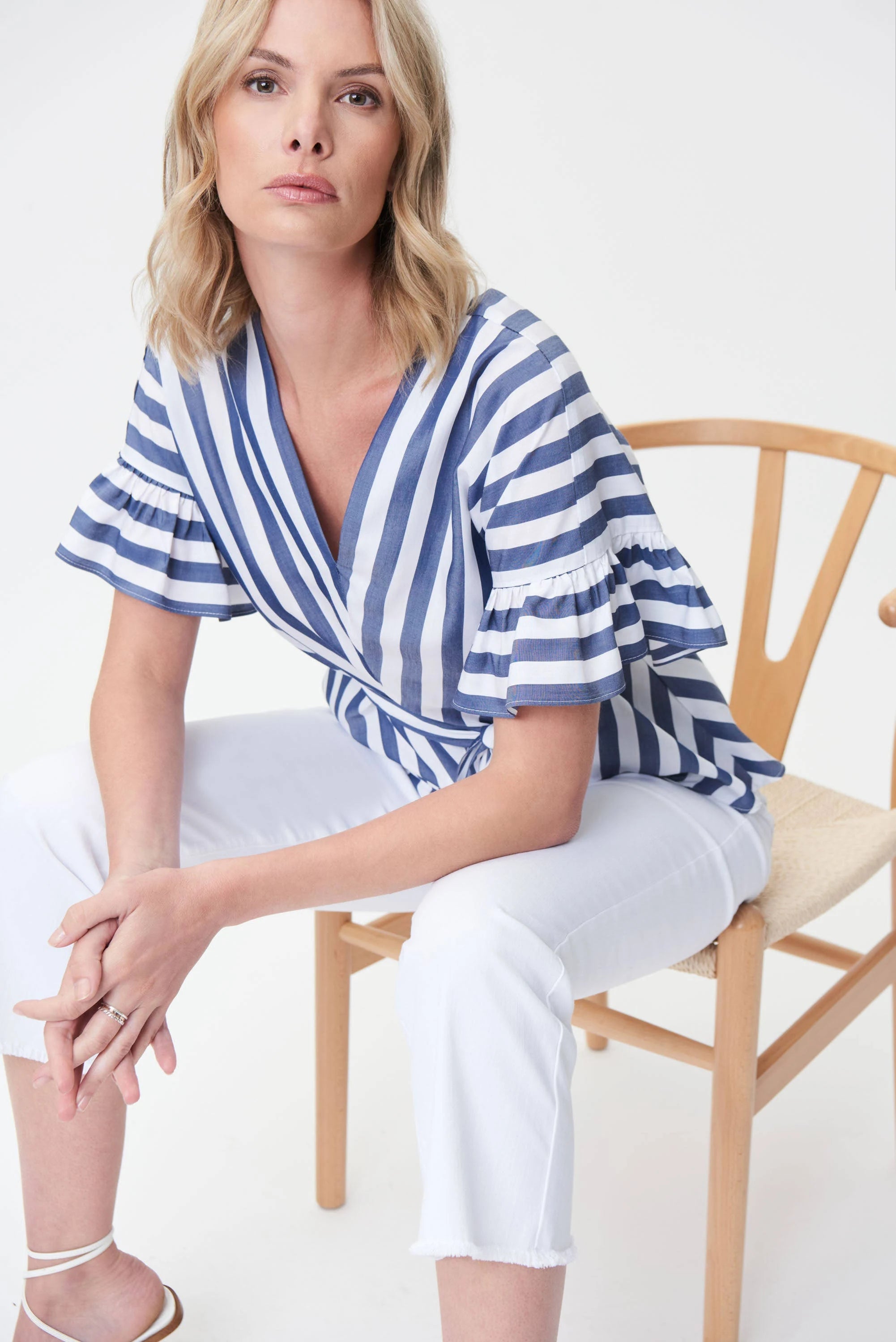 White sales belted top