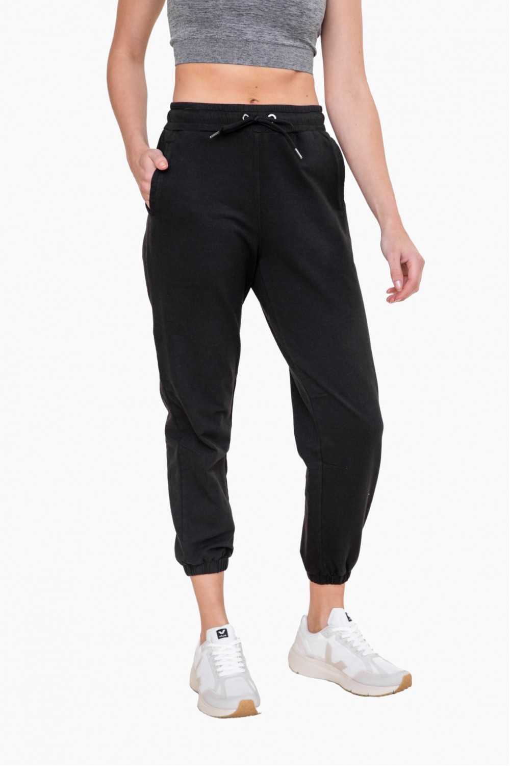Black twill discount joggers