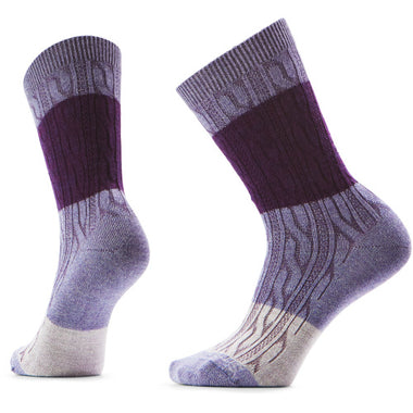 Women's Smartwool | Everyday Color Block Cable Crew Socks | Chalk Violet