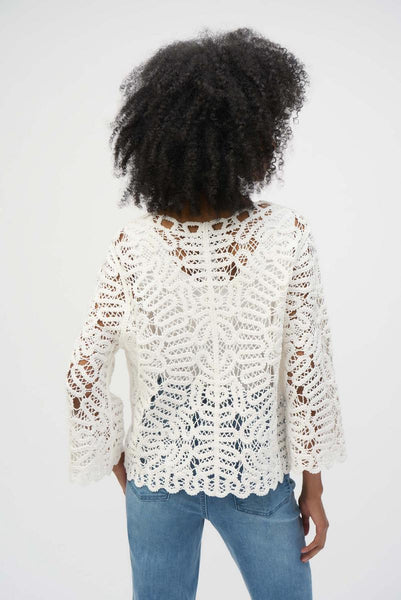 Women's Joseph Ribkoff | Cotton Crochet Lace Cardigan | Vanilla