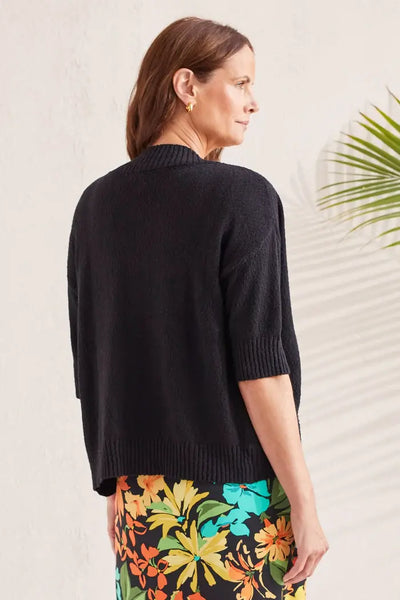 Women's Tribal | Cocoon Cotton Blend Sweater Cardigan | Black