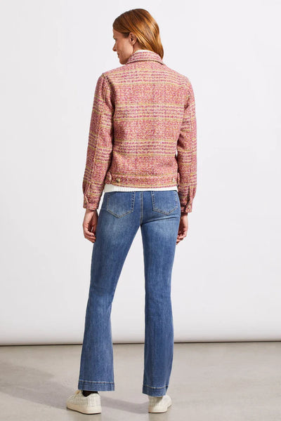 Women's Tribal Jeans | Plaid Crop Shacket | Antique Rose