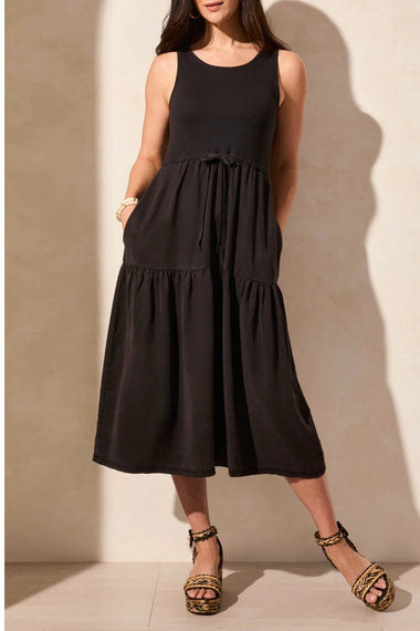 Women's Tribal | Casual Chic Sleeveless Maxi Dress | Black