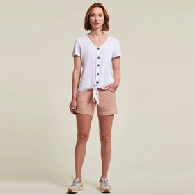 Women's Tribal | Cotton Blend Pull On Shorts with Pockets | Clay