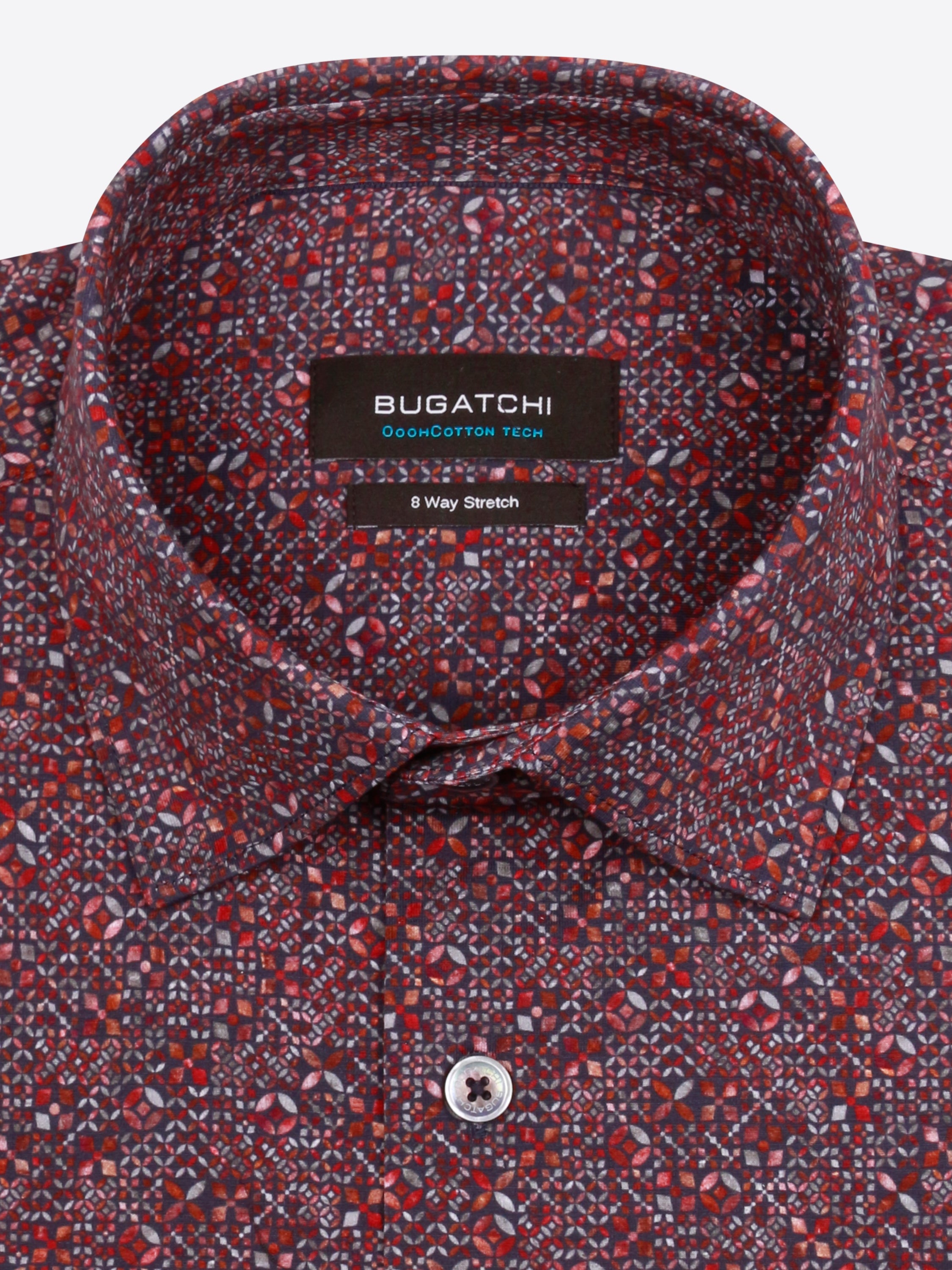 bugatchi uomo dress shirt Bugatchi Uomo Dress Shirt Men XL Button Down Collared Long Sleeve Paisley Collar