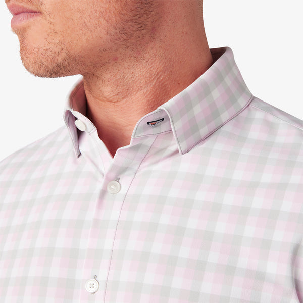 Men's Mizzen + Main | Monaco Trim Long Sleeve | Rose Triple Plaid