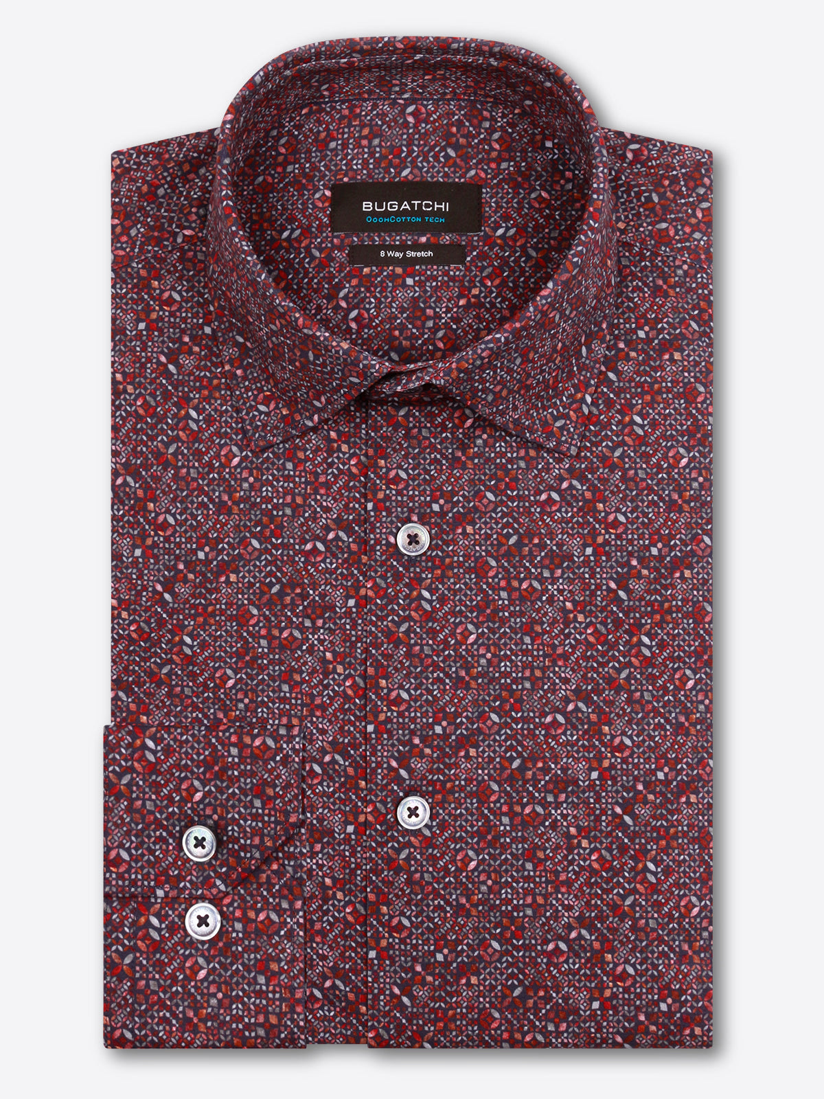 JAMES Mosaic Print OoohCotton Shirt Ruby / XXL JAMES Mosaic Print OoohCotton Shirt Ruby / XXL