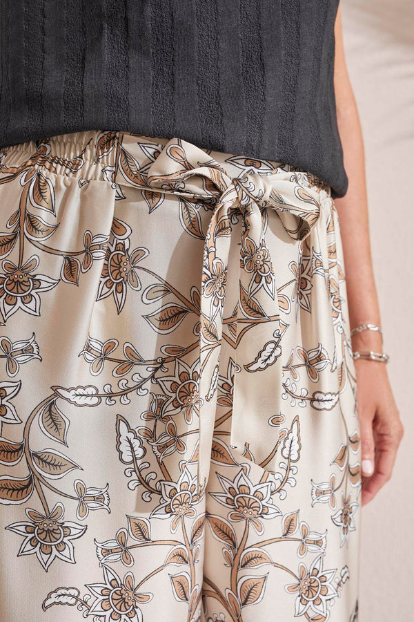 Women's Tribal Jeans | French Oak Border Print Pant | Cream