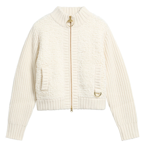 Women's Barbour | Hazelwood Knitted Zip Through | Ecru