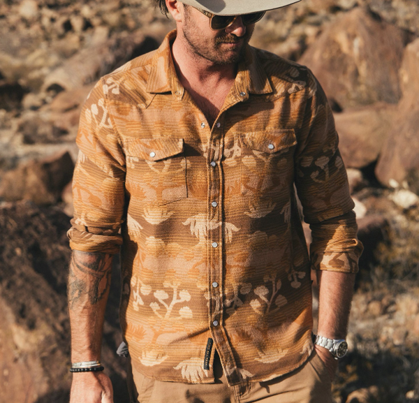 Men's Howler Bros | Sheridan Flannel | Maguey Mirage : Camel