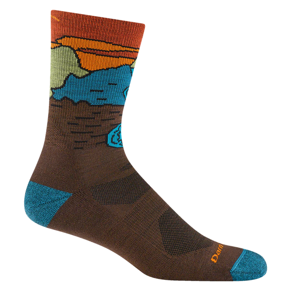 Men's Darn Tough | Chasing Waterfalls Micro Crew Lightweight Hiking Socks  | Earth