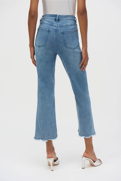 Women's Joseph Ribkoff | Crop Jean with Embellishments | Denim Blue