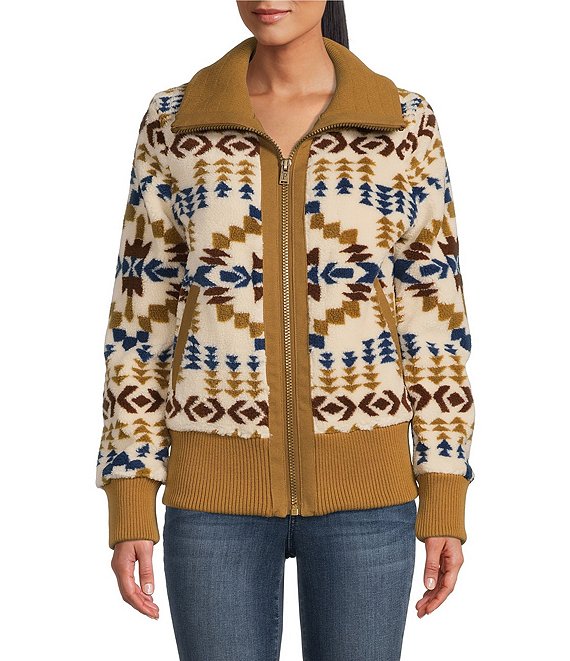 Writer Pendleton Jacket Women's Pendleton | Foxglove Fleece Bomber Jacket | Juniper Mesa ...