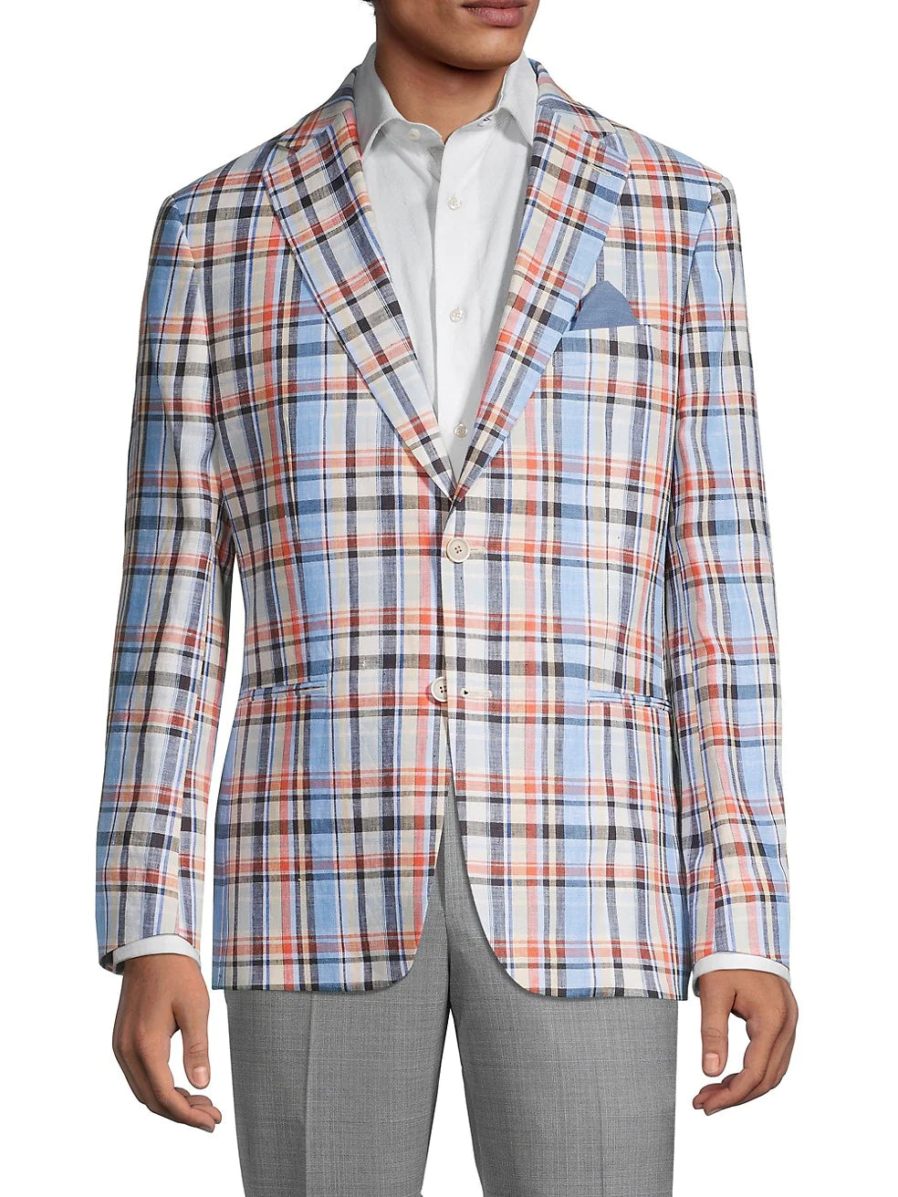 Men s Tallia Linen Sport Coat Plaid F.L. CROOKS.COM