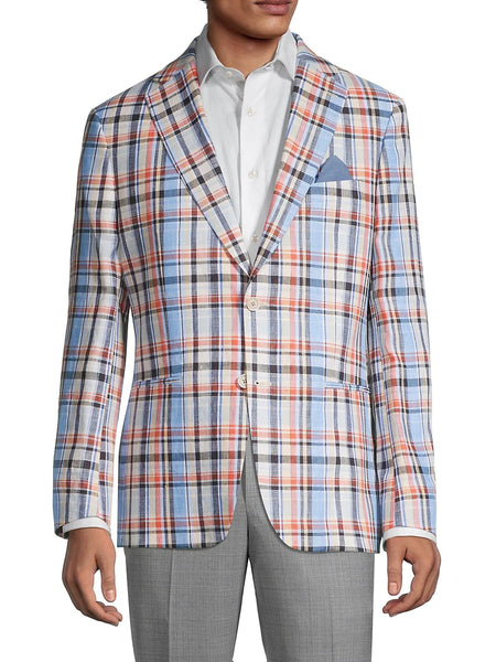 Men's Tallia | Linen Sport Coat | Plaid