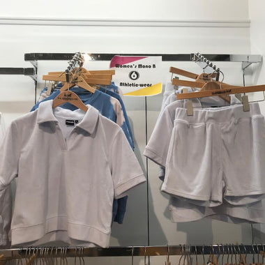 Women's Mono B | Shirt and Shorts Terry Set | Light Periwinkle