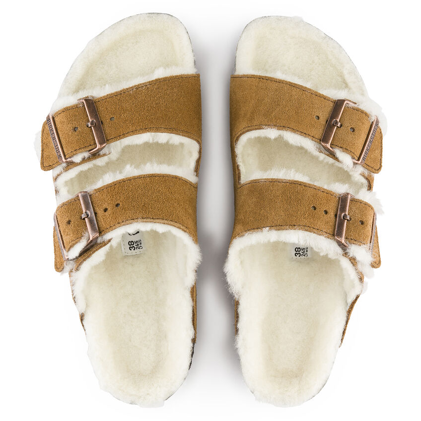 Birkenstock Arizona Fur Sandal | Mink - CROOKS.COM