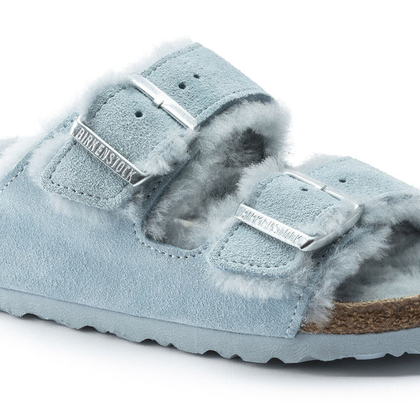 Women's Birkenstock | Arizona Fur Shearling Sandal | Light Blue