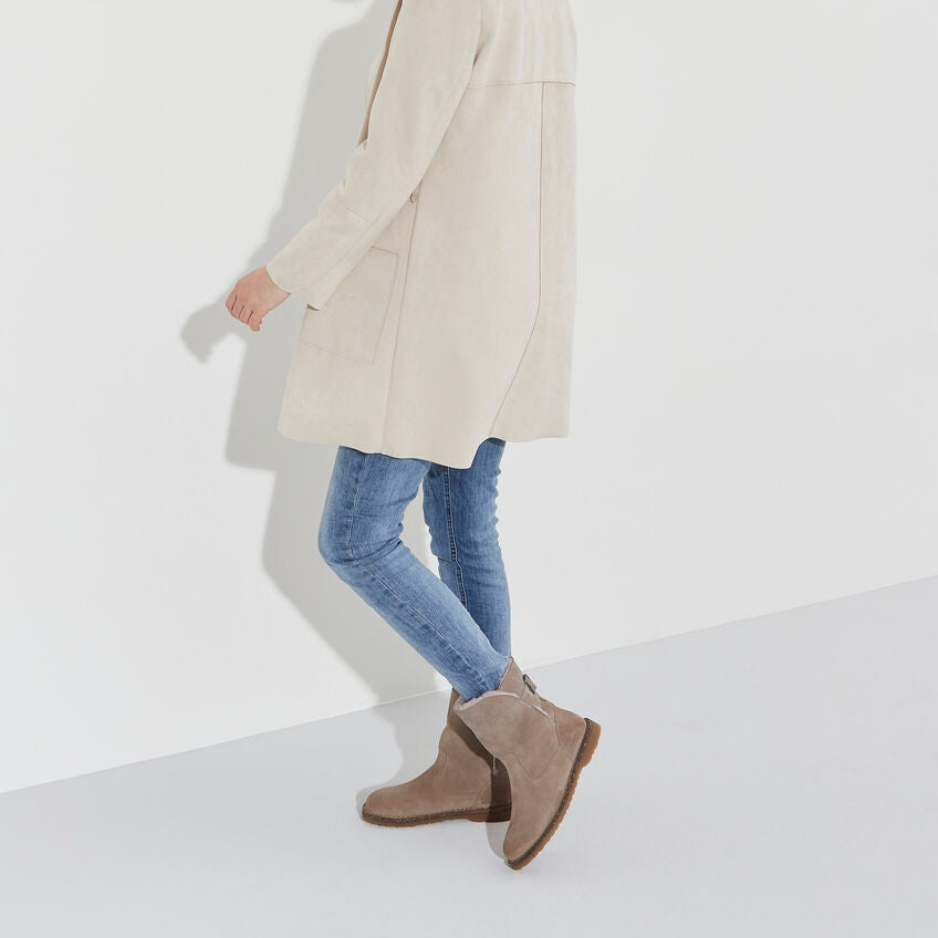 Women's Birkenstock | Uppsala Shearling Suede Boot | Gray Taupe