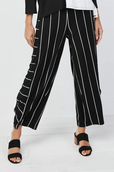 Women's Habitat Liv | Sadie Striped Stretch Draped Pant | Black