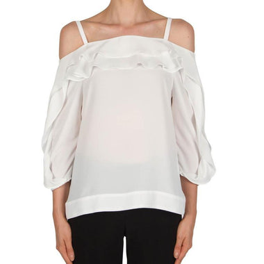 Women's Joseph Ribkoff | Style 181286 Frilly Blouse  | White