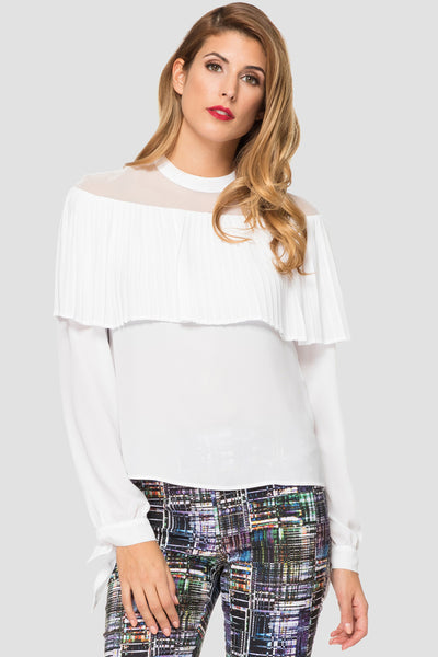 Women's Joseph Ribkoff | Light and Breezy Pleated Accent Top | White