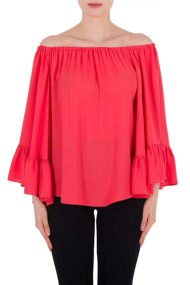 Women's Joseph Ribkoff | Flamingo Style Off Shoulder Top | Coral