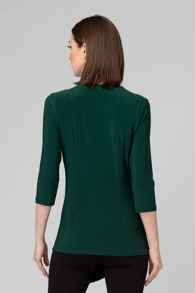 Women's Joseph Ribkoff | Wrap Style Tunic w/ Gold Accent | Emerald