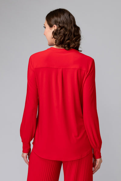 Women's Joseph Ribkoff | Prairie Style Blouse with Ruffles | Lipstick Red