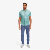 Men's Mizzen + Main | Halyard Short Sleeve | Green Multi Stripe